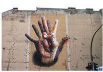 Racial Equality Peace Sign LGBT German Street Art Graffiti Postcard