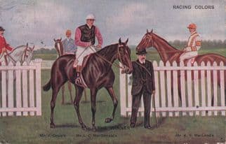 Racing Colors Melbourne Australia Horse Race WW1 Old Postcard