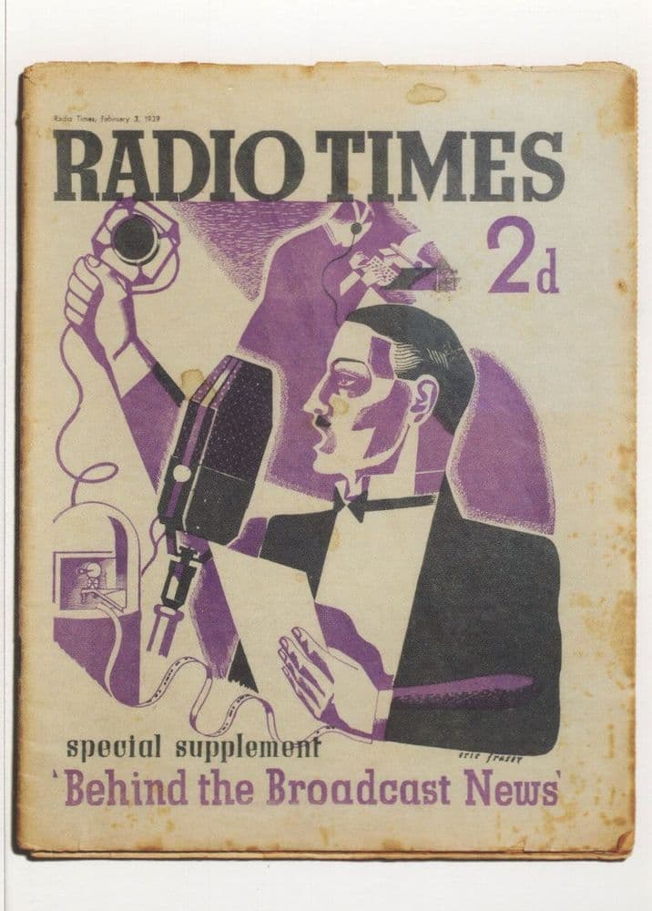 Radio Times 1939 WW2 Radio Presenter Broadcast News Postcard
