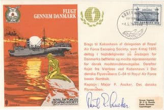 RAF Escaping Society Flukt Gennem Denmark Danish Military Hand Signed Flown FDC
