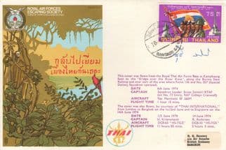 RAF Escaping Society Thailand Bridge Over The River Kwai Hand Signed FDC