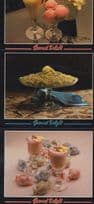 Raspberry Sorbet Lemon Ice Cream Desert 3x Luxury Upper Class Food Postcard s