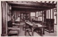 Reading Room Book Beams Harvard House Stratford On Avon Tucks Old RPC Postcard