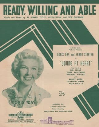 Ready Willing & Able Doris Day Frank Sinatra Australian Sheet Music