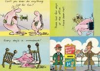 Reese James What The Butler Saw 4x Bamforth 1980s Comic Humour Postcard