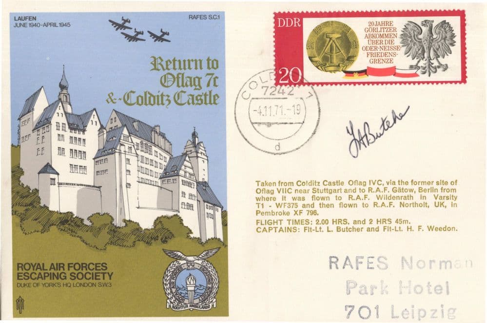 Return To Oflag 7C RAF Escaping Society Colditz Military Hand Signed ...
