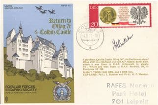 Return To Oflag 7C RAF Escaping Society Colditz Military Hand Signed 1971 FDC
