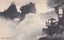 Rheinfall Disaster Storm Weather Rescue Unit Swiss Old Postcard