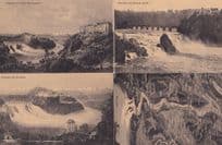 Rheinfall Switzerland Map Hotel & Aerial 4x Antique Postcard s