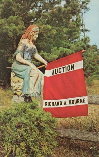 Richard Bourne Auctions Cape Cod USA Statue Advertising Postcard