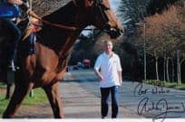 Richard Dunwoody Horse Training On Road Giant 12x8 Hand Signed Photo