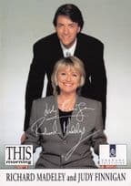 Richard Madeley & Judy Finnigan This Morning Printed Signed Cast Card Photo