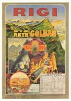 Rigi Arth Coldau 1910 Railway Timetable Switzerland Poster Postcard
