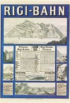 Rigi Bahn Switzerland Mountain 1890 Railway Timetable Postcard