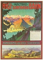 Rigi Kaltbad Scheidegg Bahn Switzerland 1890 Poster Travel Switzerland Postcard
