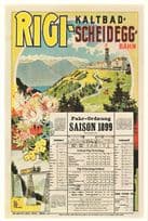Rigi Kaltbad Scheidegg Bahn Switzerland 1899 Timetable Travel Switzerland Postcard