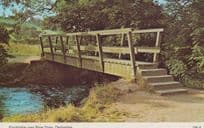 River Dove Derby Footbridge Bridge 1970s Derbyshire Postcard