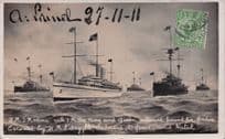 RMS Medina King George V India Ship Military Old 1911 Real Photo Postcard