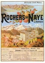 Rochers De Naye Sur Montreux Train Timetable Swiss Poster Postcard