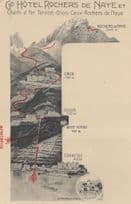 Rochers De Naye Switzerland Map To Hotel Summit Old Postcard