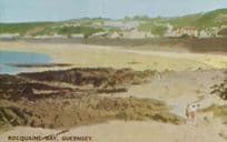 Rocquaine Bay Guernsey Stunning Old Postcard