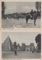 Roma Via Circo Massimo Policeman Horse Ciao Cestio Bicycle Italy Postcard s