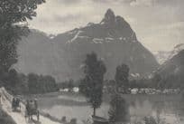 Romsdalshorn Horse & Cart Real Photo Norway Road Transport Postcard