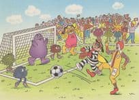 Ronald MacDonald Playing Football Macdonalds Comic Postcard