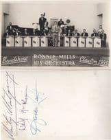 Ronnie Mills Jazz Band Live In Clacton On Sea 1955 Hand Signed Postcard