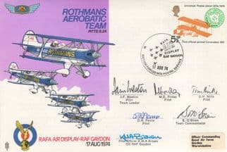 Rothmans Aerobatics Team Amazing 6x Autograph Gaydon Air Display Hand Signed FDC