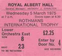 Rothmans International Trophy Tennis 1975 Royal Albert Hall Ticket