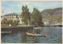 Rowing Boat at Sandven Hotel Norheimsund Hardanger Fjord Norway Postcard