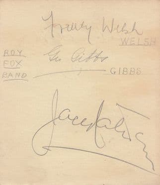 Rox Fox Band SEVEN Jazz Band Hand Signed Autograph s