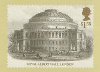 Royal Albert Hall London Queen Victoria Rare RMPQ Stamp Postcard