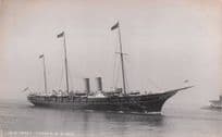 Royal HM Yacht Ship Victoria & Albert Rare Gosport Real Photo Old Postcard