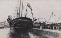 Royal Yacht Opening Cardiff Docks in 1907 Real Photo Old Postcard