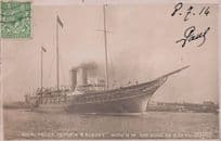 Royal Yacht Victoria & Albert King George On Board WW1 Ship RPC Postcard