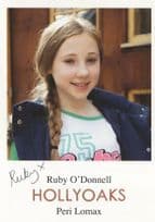 Ruby O'Donnell as Peri Hollyoaks DOUBLE Hand Signed Cast Photo