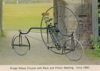 Rudge Rotary Victorian Tricycle Bicycle Rack Steering Postcard