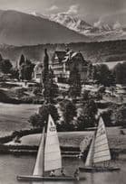 Sailing Boats at Strandhotel Spiez Switzerland Hotel RPC Postcard
