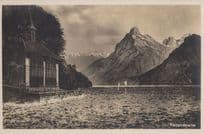 Sailing Boats at Tellskapelle Switzerland Old Postcard