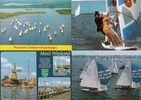 Sailing in Friesland Sail Ships 4x Postcard