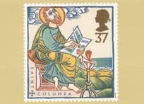 Saint Columba The Scribe Letter St Augustine RMPQ Stamp Postcard