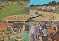 Sandybrook Hall Holiday Park Caravan Pub Bar Tents Ornings Rare Derby Postcard