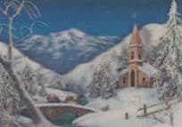 Santa Claus Sleigh 3D 1970s Christmas Postcard