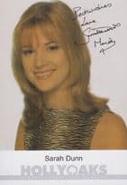 Sarah Dunn Hollyoaks Vintage Hand Signed Official Rare Cast Card Photo