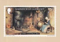 Sark Cottage Interior Bailwick Of Guernsey Victorian Stunning Painting Postcard