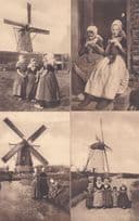 Schatsenrijden Molenzicht Molenzicht Breiende Meisjes 4x Dutch Crafts Postcard s
