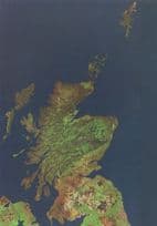Scotland From Outer Space Scottish Astronomy Map Postcard