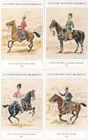 Scottish Mounted Military Soldiers Regiments 4x Postcard s
